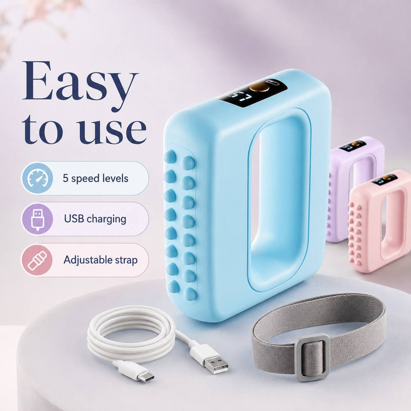Easy to use: 5 speed levels, USB charging, and adjustable strap included with the Kindura Fascia Recovery Ring