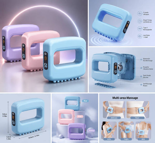 Kindura Fascia Recovery Ring specification overview: vibration intensity levels, rechargeable design, and internal components